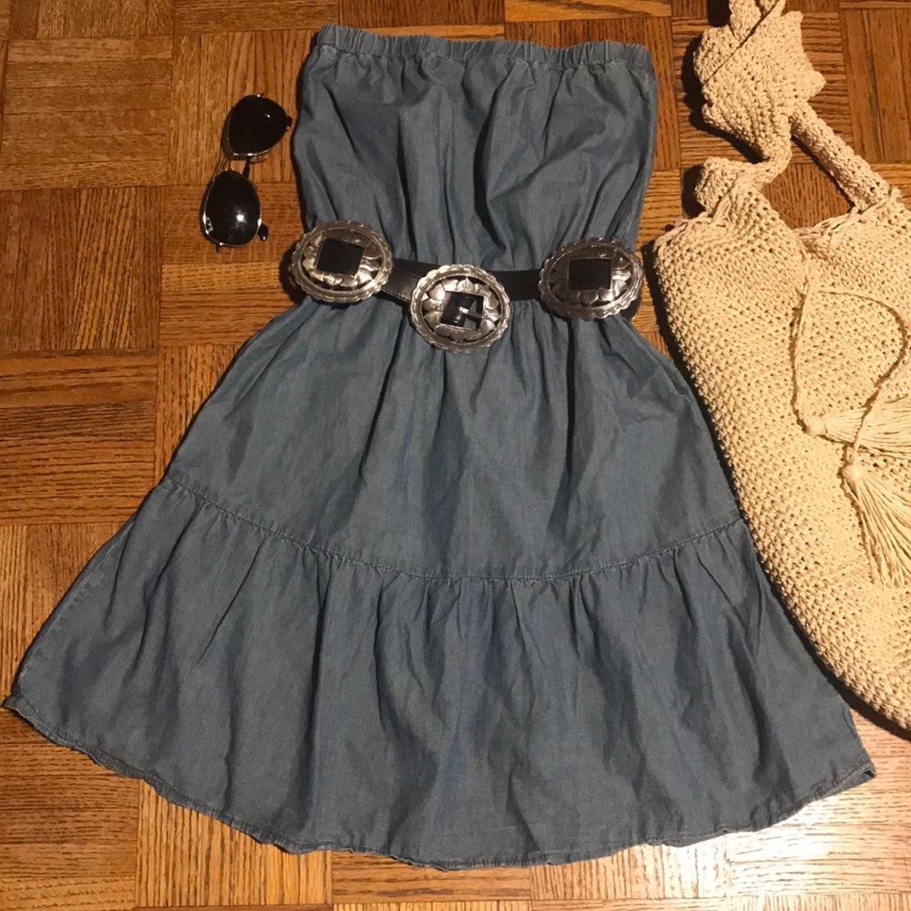 Blue Asphalt strapless dress